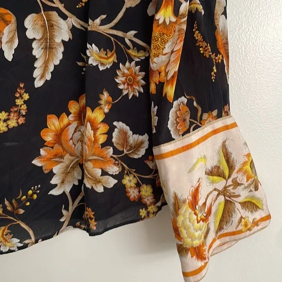 Kobi Halperin 100% silk floral button down blouse - Picture 3 of 5